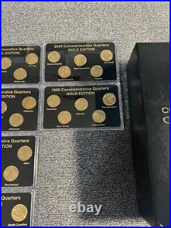 Complete 24K Gold Plated 50 State Quarter Collection 1999-2008 50 Coins