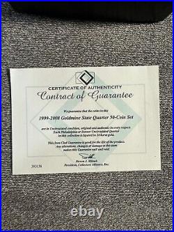Complete 24K Gold Plated 50 State Quarter Collection 1999-2008 50 Coins