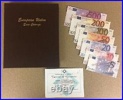 Complete 96 Coin Euro Collection Dansco Album Paper Money Specimens COA