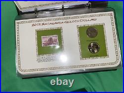 Complete Collection Uncirculated Sacagawea Golden Dollars 2000-2021 Stamps PCS