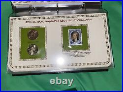 Complete Collection Uncirculated Sacagawea Golden Dollars 2000-2021 Stamps PCS