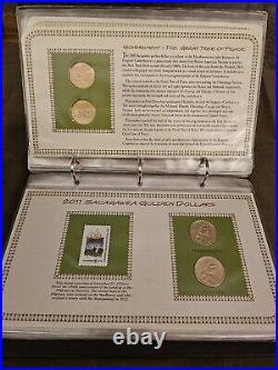 Complete Collection of Sacagawea Gold Dollars First Issue 2000-2015 With Stamps