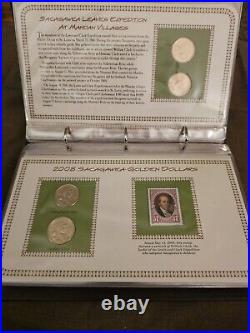 Complete Collection of Sacagawea Gold Dollars First Issue 2000-2015 With Stamps