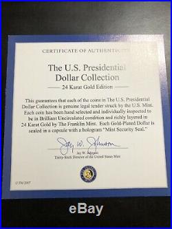 Complete Proof Presidential Dollar Coin Collection 39 Gold Plated And 2 Platinu