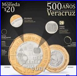 Complete commemorative collection of 7 new Mexican 20 peso coins