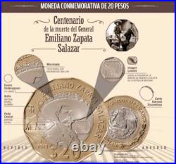 Complete commemorative collection of 7 new Mexican 20 peso coins