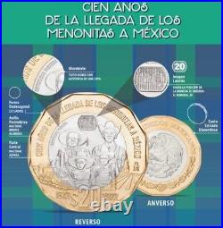 Complete commemorative collection of 7 new Mexican 20 peso coins