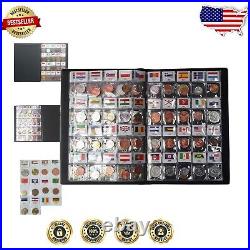 Comprehensive World Coin Set 120 Coins in Premium Leather Collecting Album