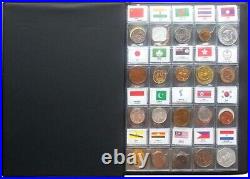 Comprehensive World Coin Set 120 Coins in Premium Leather Collecting Album