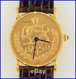 Corum 18 k yellow gold coin watch, Iranian shaw Pahalari collection