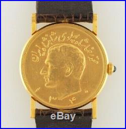 Corum 18 k yellow gold coin watch, Iranian shaw Pahalari collection
