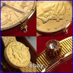 Corum AUTOMATIC Coin 1904 $20 Dollars Full Gold Watch / HERITAGE COLLECTION SET