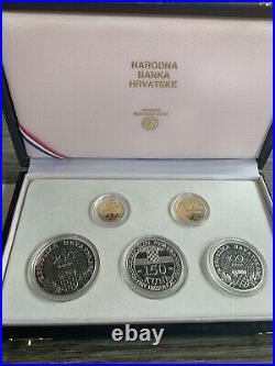 Croatia 1990-1995 Gold Silver Kuna Coin Set Anniversary Independence Hrvatska