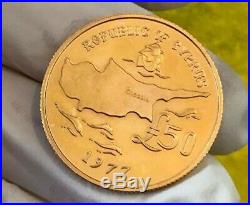 Cyprus 50 Pound Gold Coin Sovereign Archbishop Makarios 1977 Rare Collectable