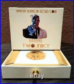 DC Batman TAS TWO FACE'S COIN Prop Replica Gold Edition