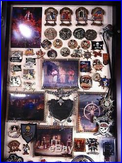 DISNEY PIRATES of the CARIBBEAN PIN SET SIGN PLAQUE GOLD SILVER COIN BRACELET XL