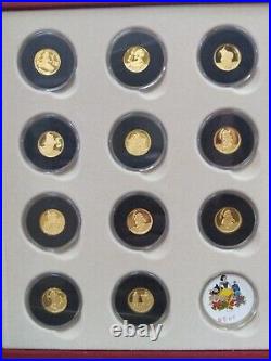 DISNEY'S SNOW WHITE & THE SEVEN DWARFS 50th ANNIVERSARY 1/4 oz GOLD 11 COIN SET