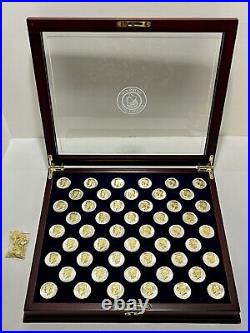 Danbury Mint 24k Gold &. 999 Silver John F. Kennedy 50 Half Dollar Collection