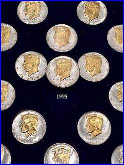 Danbury Mint 24k Gold &. 999 Silver John F. Kennedy 50 Half Dollar Collection