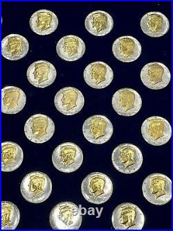 Danbury Mint 24k Gold &. 999 Silver John F. Kennedy 50 Half Dollar Collection