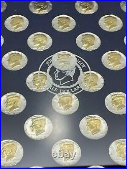 Danbury Mint 24k Gold &. 999 Silver John F. Kennedy 50 Half Dollar Collection