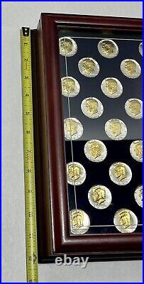 Danbury Mint 24k Gold &. 999 Silver John F. Kennedy 50 Half Dollar Collection