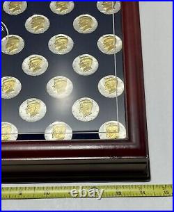 Danbury Mint 24k Gold &. 999 Silver John F. Kennedy 50 Half Dollar Collection