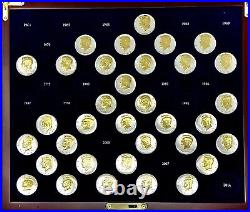 Danbury Mint 24k Gold & Silver John F. Kennedy Half Dollar Collection with Case