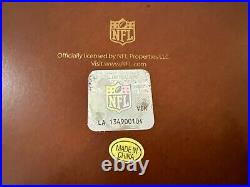 Danbury Mint NFL Super Bowl Flip Coin Collection with Glass Top Wooden Box, PO-LN