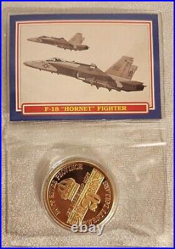 Desert Storm Air War Collection 12 $20 coins 22kt gold plated 12 Cards Case RARE