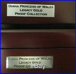 Diana Princess of Wales Legacy Gold Proof Collection 16 Coins in Custom Boxes