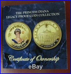 Diana Princess of Wales Legacy Gold Proof Collection 16 Coins in Custom Boxes