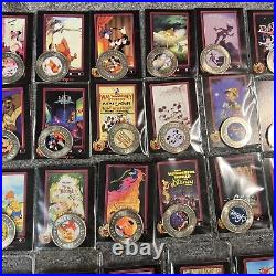 Disney Decades Coins/Cards Collection 55 Coins+Tugboat Mickey Gold Coin Complete
