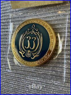 Disney Disneyland Club 33 Challenge Gold Coin 50th Anniversary Members Only NEW