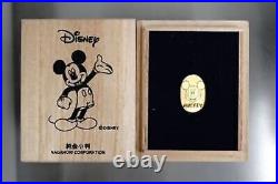 Disney Mickey Mouse Gold oval Coin Koban 24k 5g limited collectable certificate
