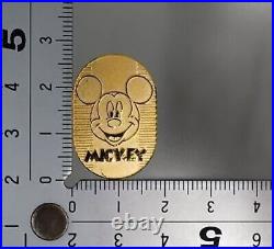 Disney Mickey Mouse Gold oval Coin Koban 24k 5g limited collectable certificate