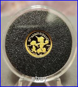 Disney Pinocchio 50th Anniversary Six 1/10 Troy Oz Gold Coin Collectors Proofset