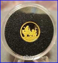 Disney Pinocchio 50th Anniversary Six 1/10 Troy Oz Gold Coin Collectors Proofset