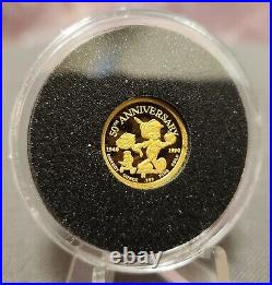 Disney Pinocchio 50th Anniversary Six 1/10 Troy Oz Gold Coin Collectors Proofset