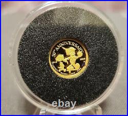 Disney Pinocchio 50th Anniversary Six 1/10 Troy Oz Gold Coin Collectors Proofset