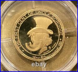 Disney Scrooge McDuck Artwork LE Commemorative Stamp and Gold Coin 917/1000