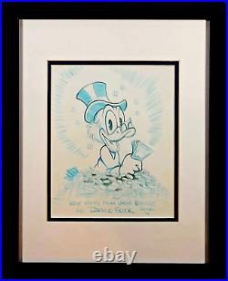 Disney Scrooge McDuck Gold coins portrait by Patrick Block hand signed NEW Frame