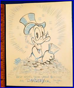 Disney Scrooge McDuck Gold coins portrait by Patrick Block hand signed NEW Frame