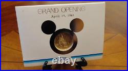 Disney TOKYO DISNEYLAND Grand Opening Gold Medallion Rare Cinderella Castle Coin