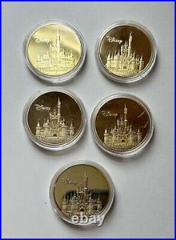 Disney Winnie the Pooh Bear & Friends Gold Plated Medal Coins