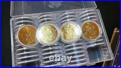 Disney World 50th Anniversary Golden Medallion Coins COMPLETE 58 withCast Member