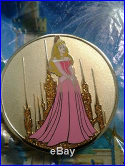 Disney pin, Princess Aurora, LE 250 Mystery, Jumbo, Gold Coin Series, VHTF rare