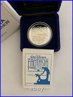 Disney's Fantasia 50th Anniversary. 999 Silver with 22K Gold Coin Sorcerer Mickey