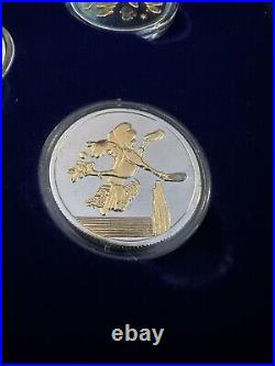 Disney's Fantasia 50th Anniversary RARE Proofset Case 7 1oz Silver Coin Gold Set