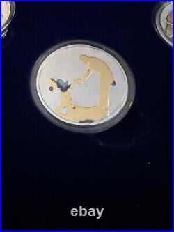 Disney's Fantasia 50th Anniversary RARE Proofset Case 7 1oz Silver Coin Gold Set